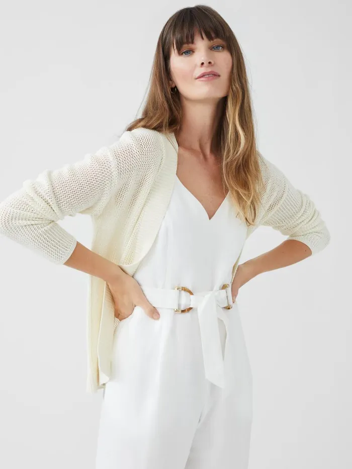 Sweaters Women JMcLaughlin Bristol Cardigan Egret White Sweaters Women JMcLaughlin Bristol Cardigan Egret White