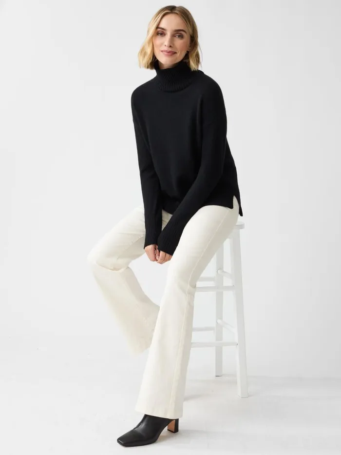 Sweaters Women JMcLaughlin Dina Cashmere Turtleneck Black Sweaters Women JMcLaughlin Dina Cashmere Turtleneck Black