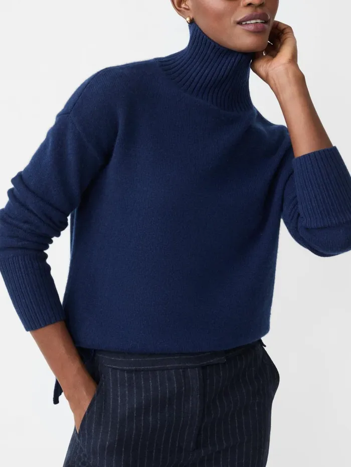 Sweaters Women JMcLaughlin Dina Cashmere Turtleneck Classic Navy Sweaters Women JMcLaughlin Dina Cashmere Turtleneck Classic Navy