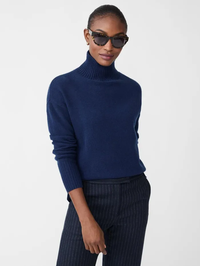 Sweaters Women JMcLaughlin Dina Cashmere Turtleneck Classic Navy Sweaters Women JMcLaughlin Dina Cashmere Turtleneck Classic Navy