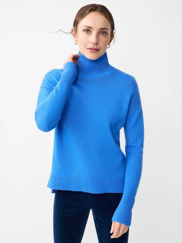 Sweaters Women JMcLaughlin Dina Cashmere Turtleneck Jmc Blue Sweaters Women JMcLaughlin Dina Cashmere Turtleneck Jmc Blue