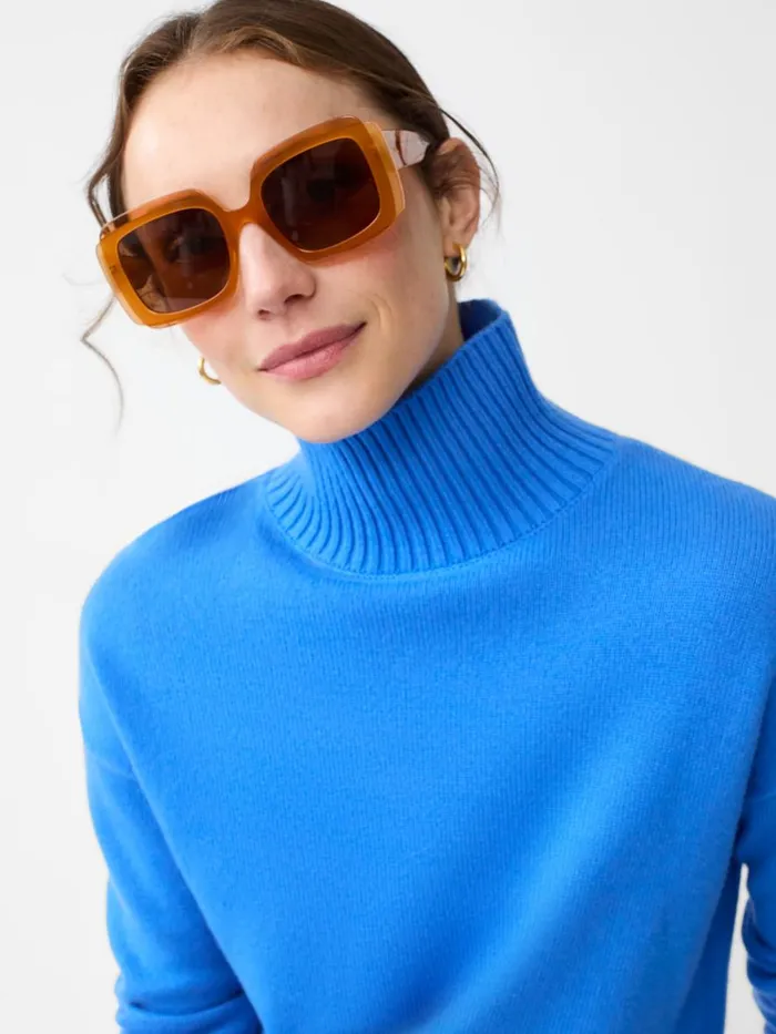 Sweaters Women JMcLaughlin Dina Cashmere Turtleneck Jmc Blue Sweaters Women JMcLaughlin Dina Cashmere Turtleneck Jmc Blue