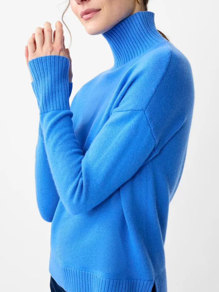 Sweaters Women JMcLaughlin Dina Cashmere Turtleneck Jmc Blue Sweaters Women JMcLaughlin Dina Cashmere Turtleneck Jmc Blue