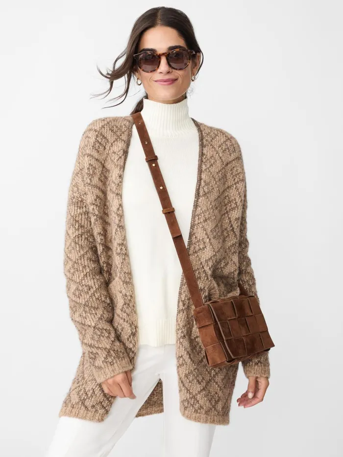 Sweaters Women JMcLaughlin Ida Cardigan In Jacquard Brownmulti