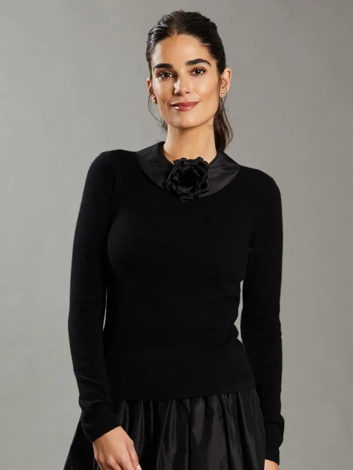 Sweaters Women JMcLaughlin Lucy Cashmere Sweater RSVP X Steven Stolman Black