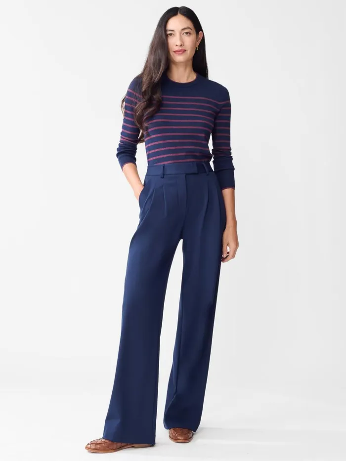 Sweaters Women JMcLaughlin Poet Sweater In Stripe Navymerlot