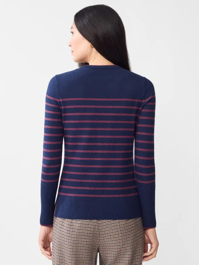 Sweaters Women JMcLaughlin Poet Sweater In Stripe Navymerlot