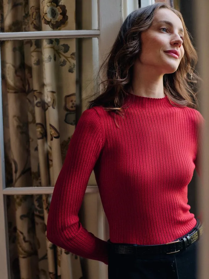 Sweaters Women JMcLaughlin Sylvana Metallic Sweater Rouge