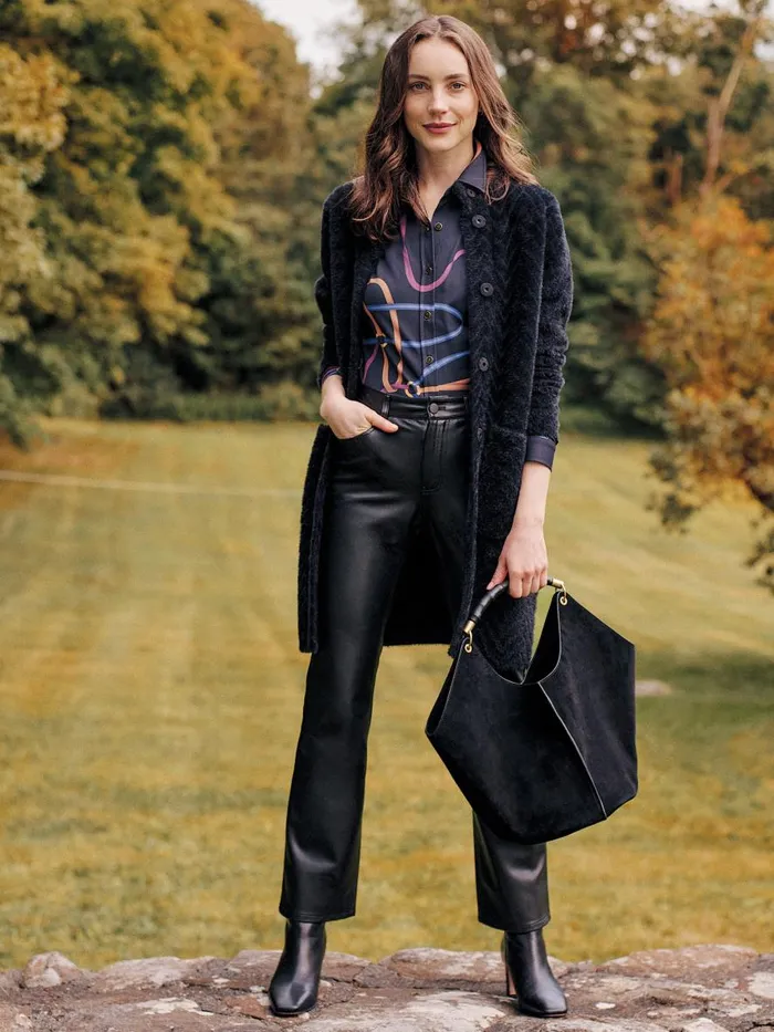 Sweaters Women JMcLaughlin Tripp Sweater Coat In Jacquard Black