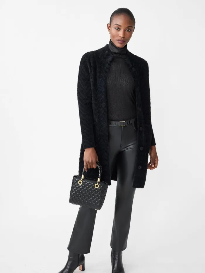 Sweaters Women JMcLaughlin Tripp Sweater Coat In Jacquard Black