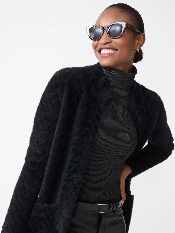 Sweaters Women JMcLaughlin Tripp Sweater Coat In Jacquard Black