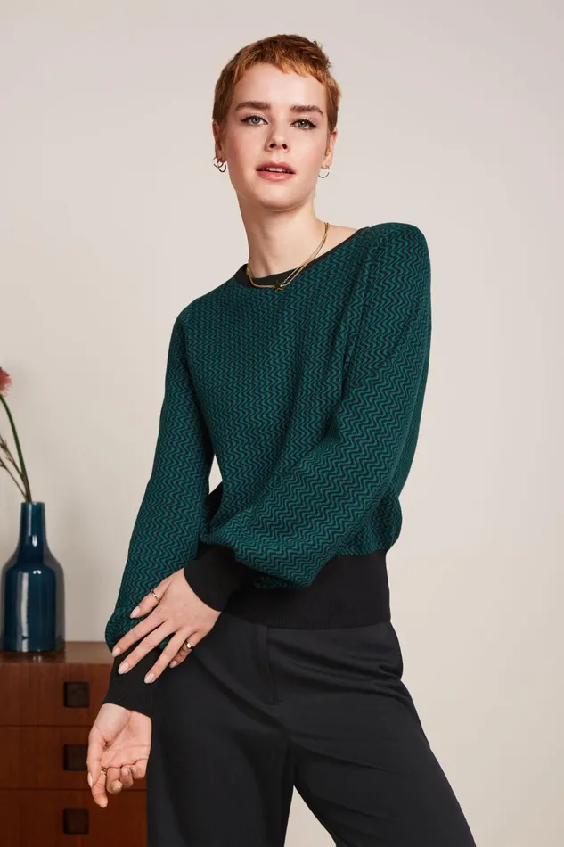Sweaters Women King Louie Bell Sleeve Top Teddy Antique Green 8211 Teddy