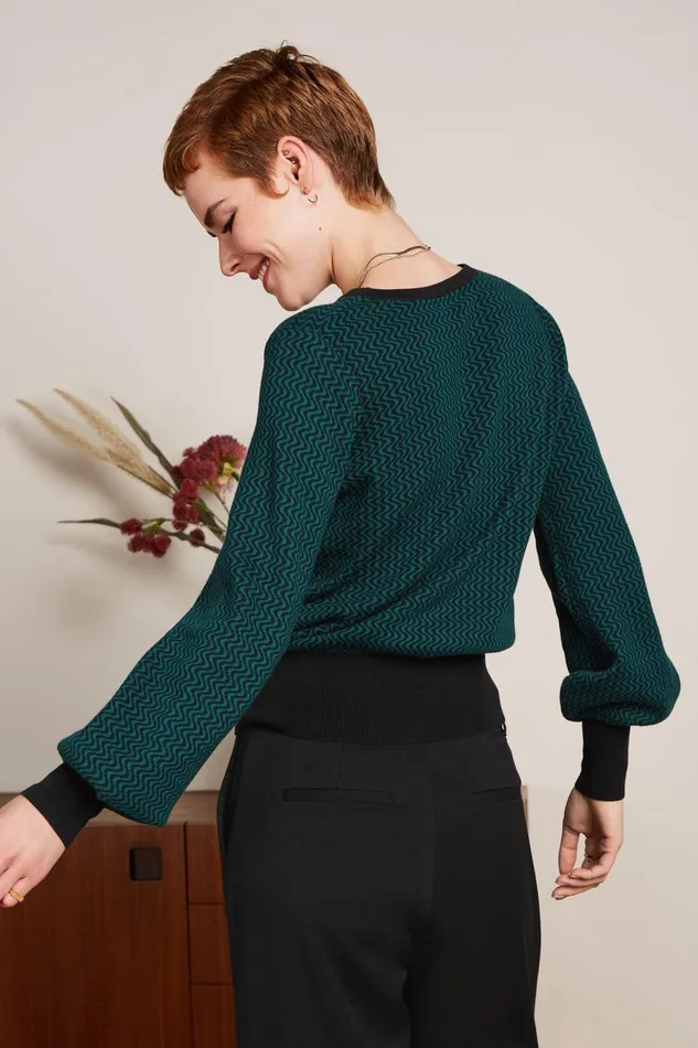 Sweaters Women King Louie Bell Sleeve Top Teddy Antique Green 8211 Teddy