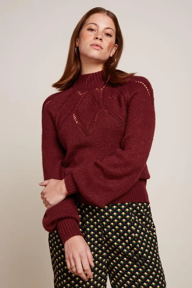 Sweaters Women King Louie Joanie Raglan Top Orcia Cabernet Red 8211 Orcia