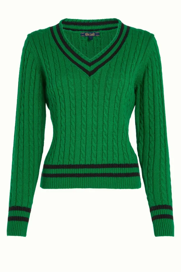 Sweaters Women King Louie V Neck Top College Very Green 8211 College