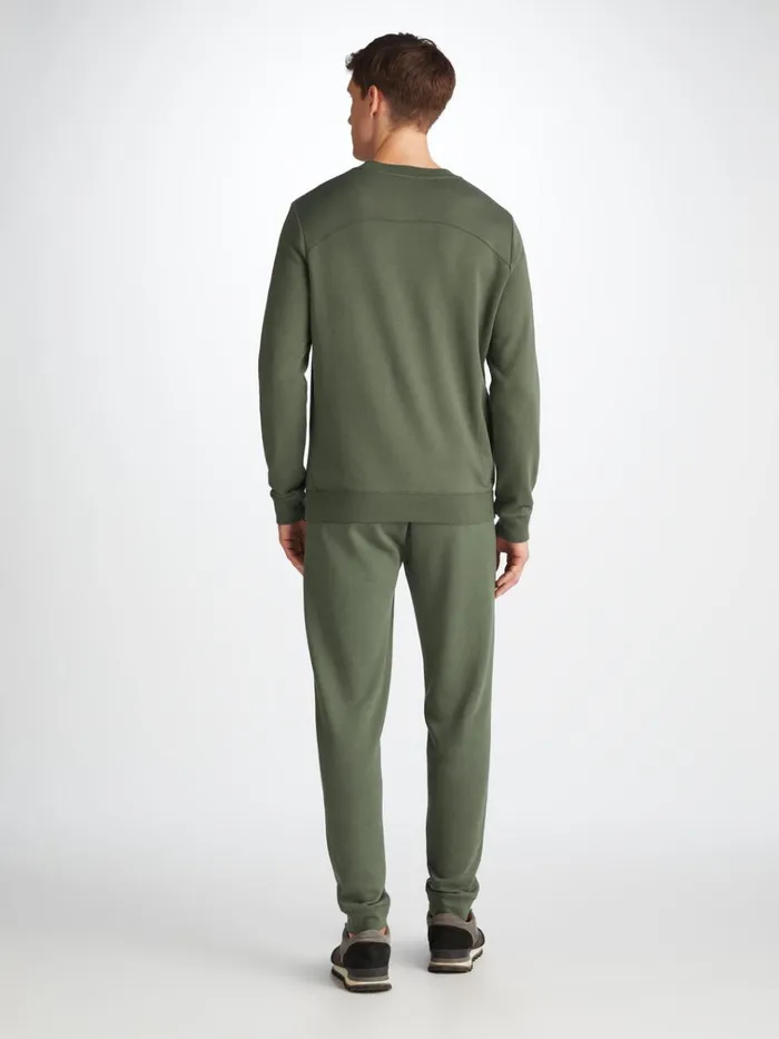 Sweatshirts Men Derek Rose Sweatshirt Quinn Cotton Modal Soft Green