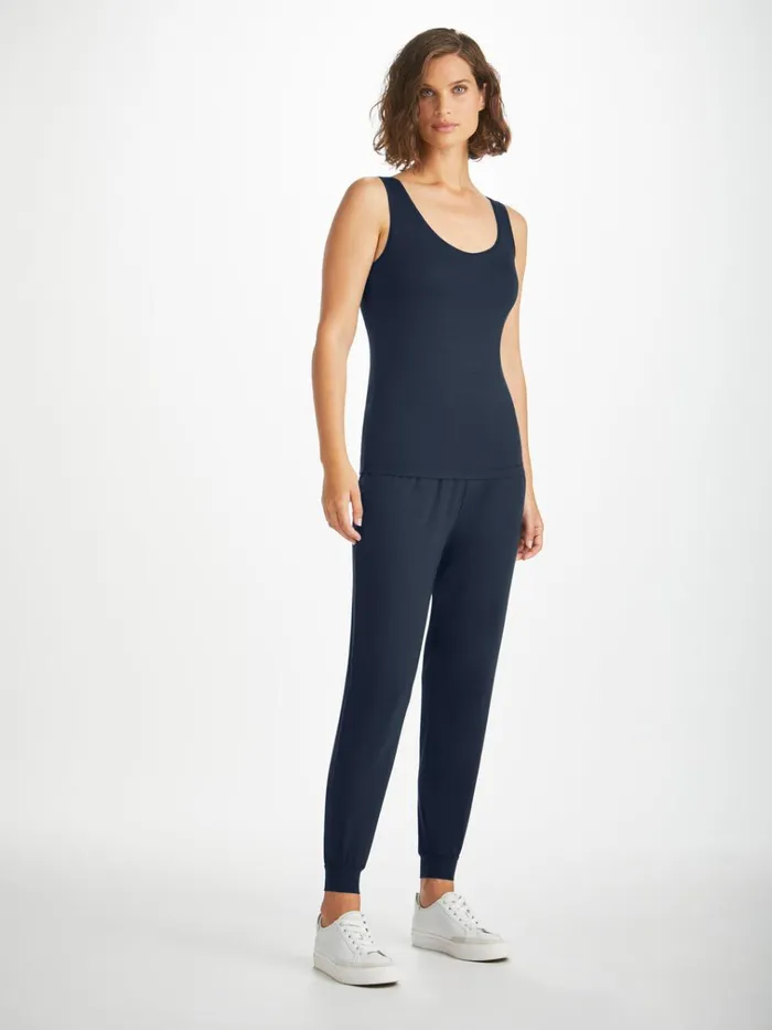 Tank Tops Women Derek Rose Support Vest Lara Micro Modal Stretch Navy