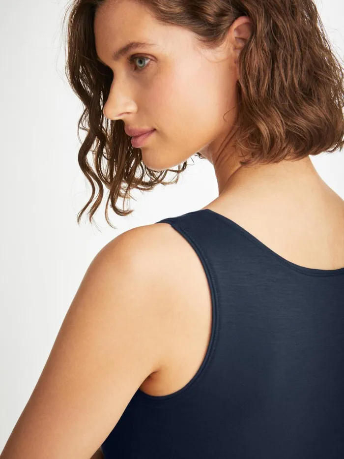 Tank Tops Women Derek Rose Support Vest Lara Micro Modal Stretch Navy