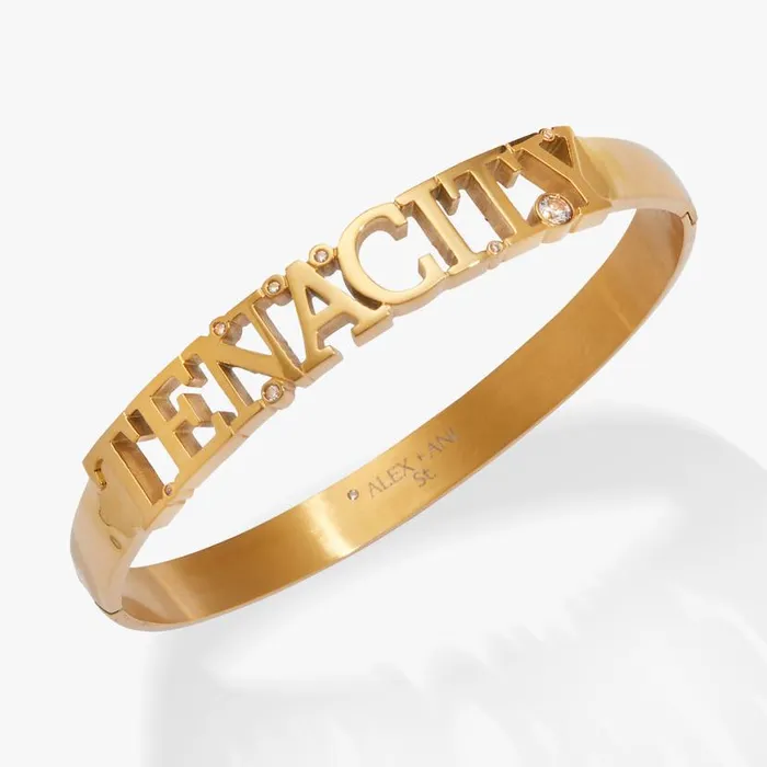 Tenacity Hinge Bracelet Stainless Steel Gold Women Alex And Ani Fine Jewelry