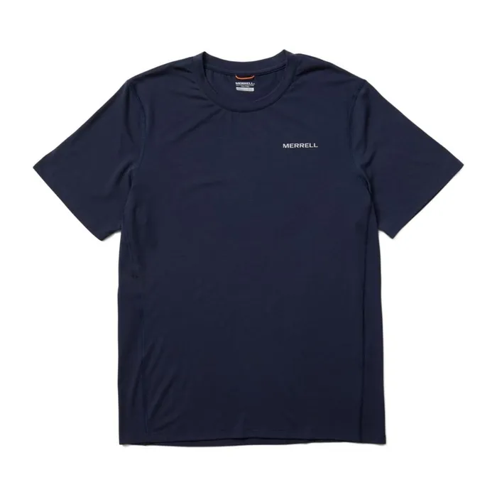 Tencel Short Sleeve Tee Navy Men Merrell Tops