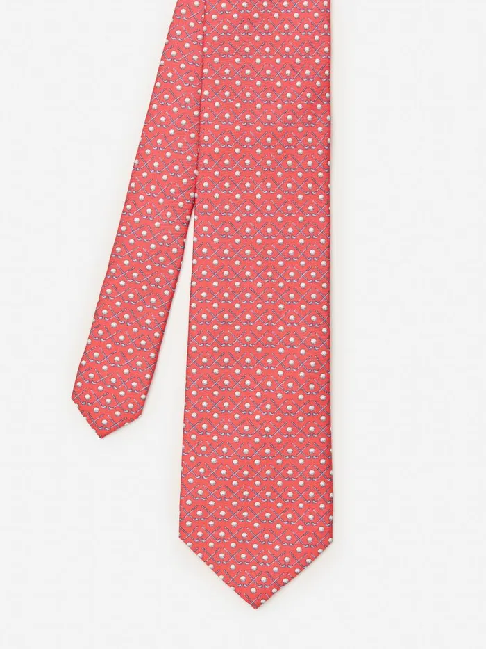Ties Men JMcLaughlin Italian Silk Tie In Golf Red