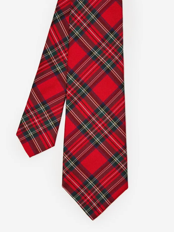 Ties Men JMcLaughlin Silk Tie In Plaid Red Multi