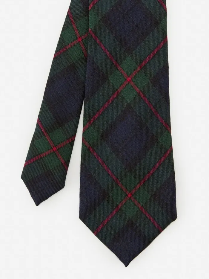 Ties Men JMcLaughlin Wool Tie In Plaid Greennavyred