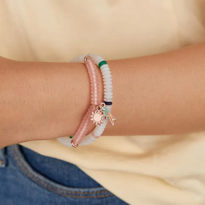 Token Of Celebration Puka Stretch Bracelets Set Of 2 Shiny Rose Gold Women Alex And Ani Jewelry Sets