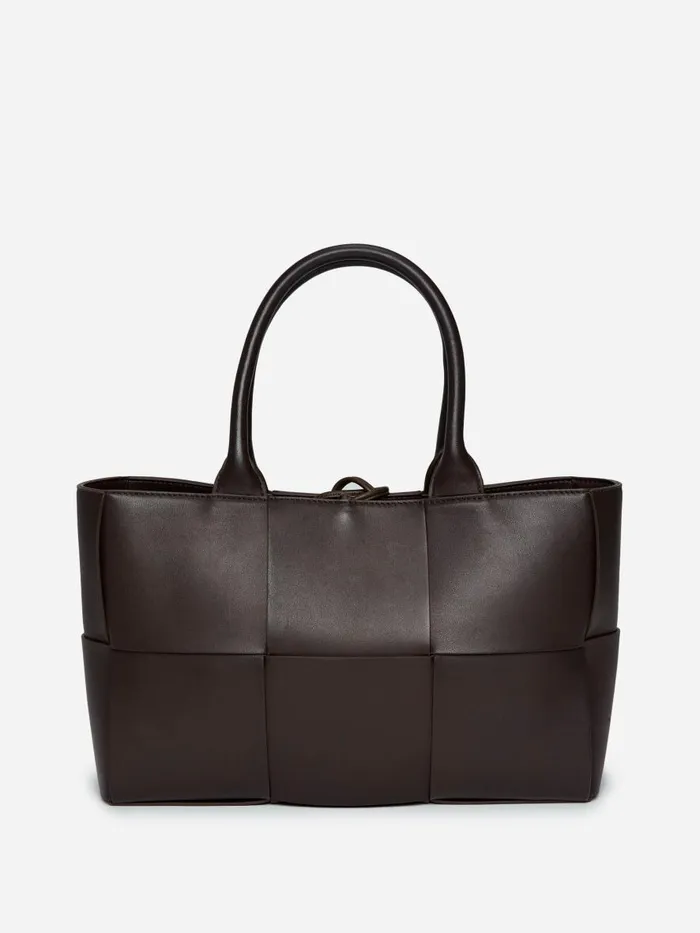 Top Handles WomenMen JMcLaughlin Tessare Woven Leather Handbag Dark Brown