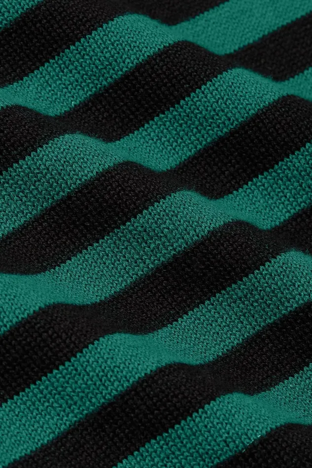 Tops and Shirts Women King Louie Agnes Top Loop Stripe Peacock Green 8211 Loop