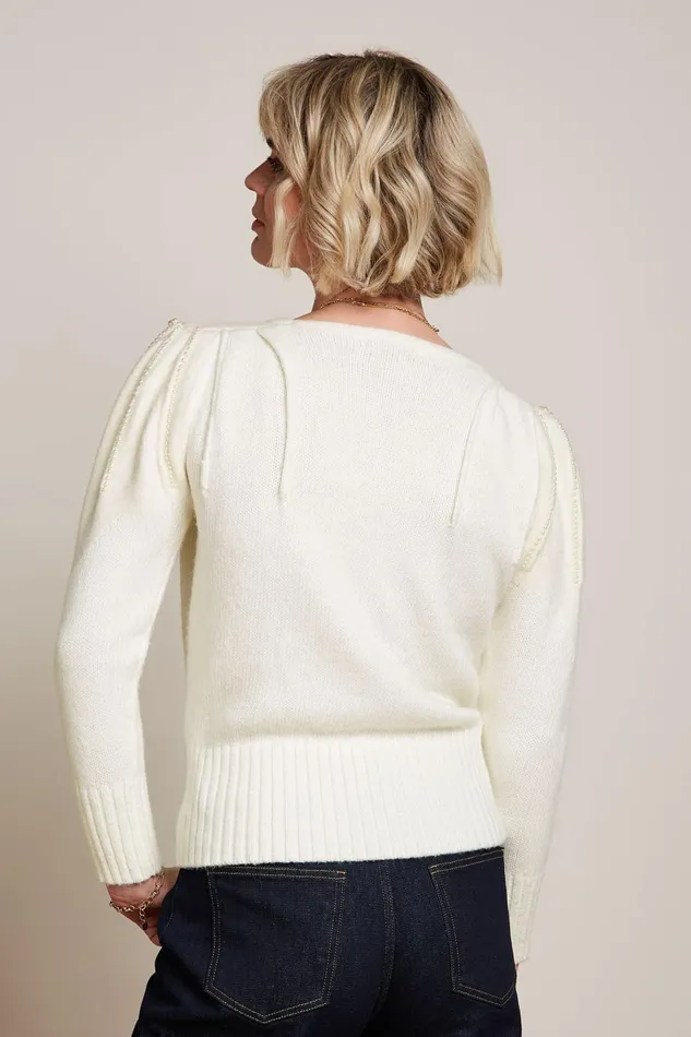 Tops and Shirts Women King Louie Alex Knit Top Eighties Cream 8211 Eighties