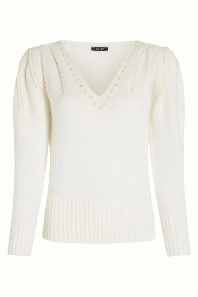 Tops and Shirts Women King Louie Alex Knit Top Eighties Cream 8211 Eighties