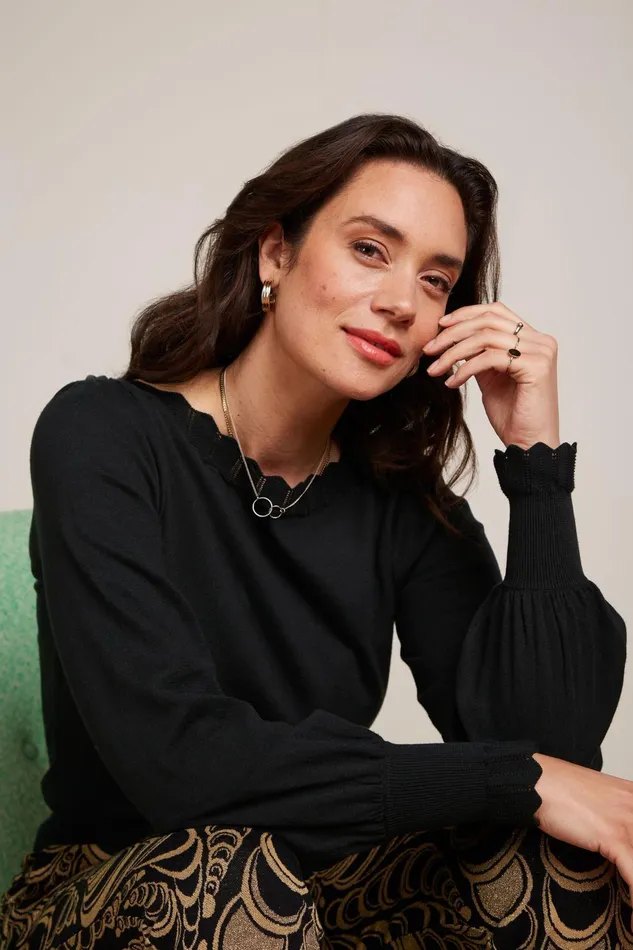 Tops and Shirts Women King Louie Audrey Bell Top Club Black 8211 Club