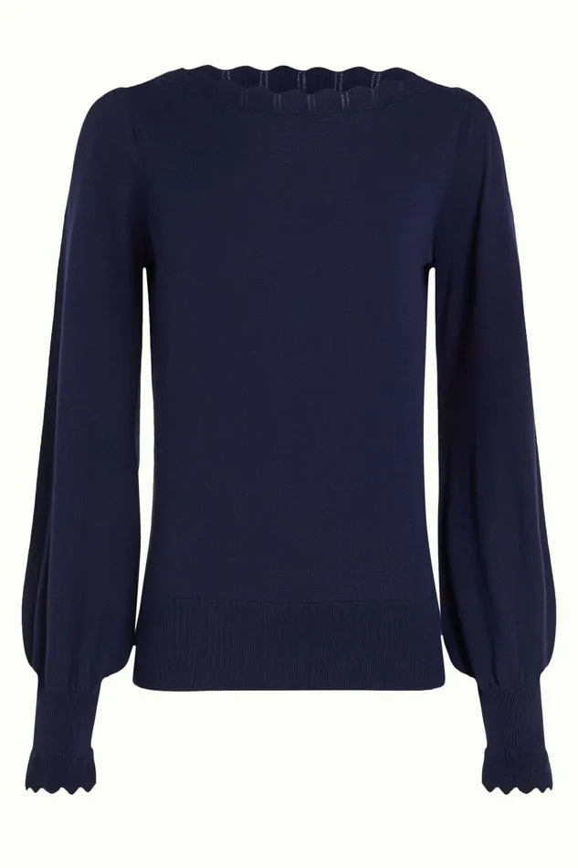 Tops and Shirts Women King Louie Audrey Bell Top Club Evening Blue 8211 Club