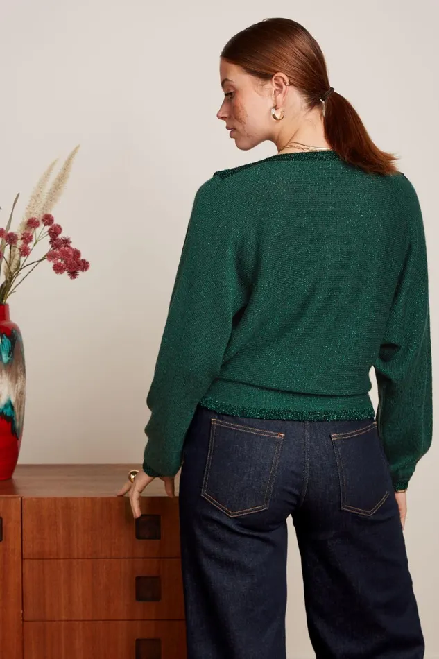 Tops and Shirts Women King Louie Azzura Knit Top Eighties Urban Green 8211 Eighties