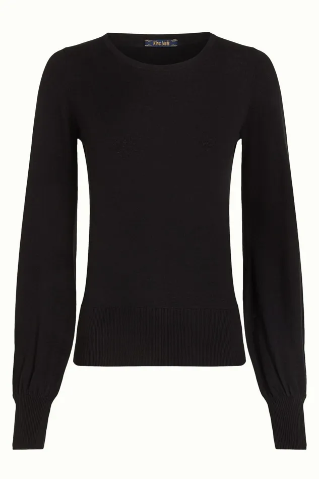 Tops and Shirts Women King Louie Bell Sleeve Top Club Black 8211 Club