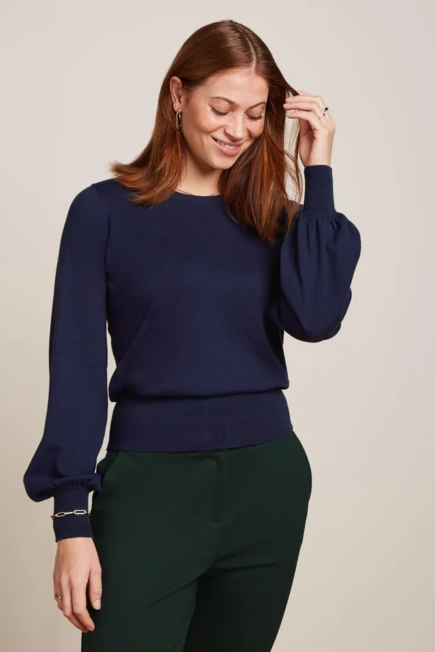Tops and Shirts Women King Louie Bell Sleeve Top Club Evening Blue 8211 Club