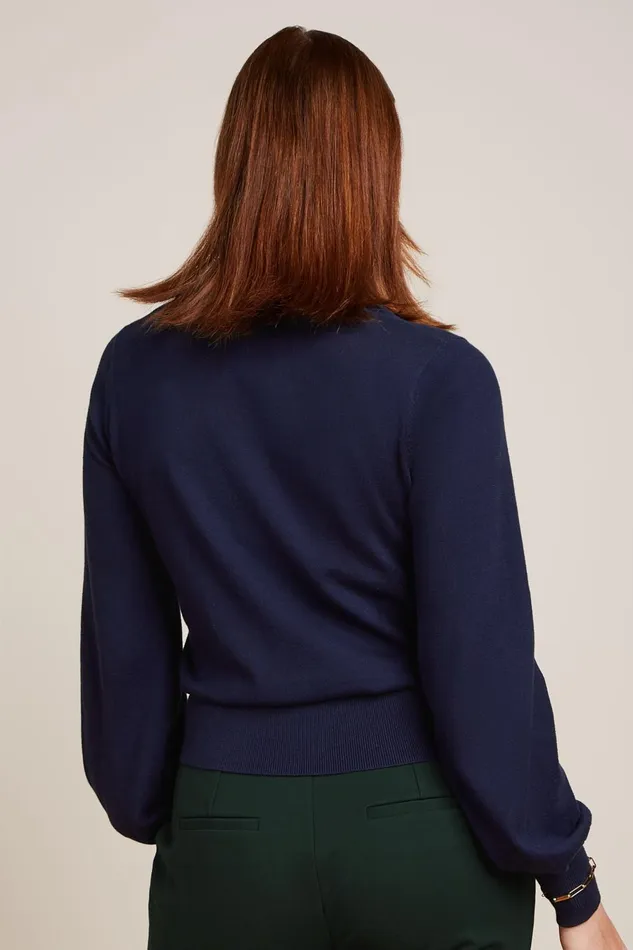 Tops and Shirts Women King Louie Bell Sleeve Top Club Evening Blue 8211 Club