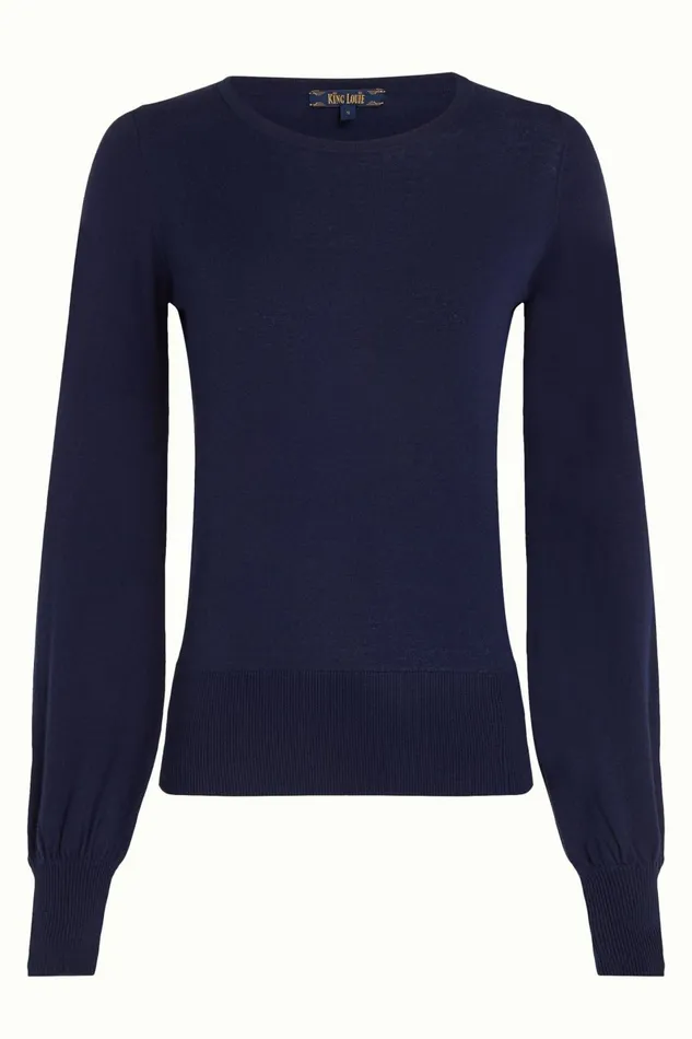 Tops and Shirts Women King Louie Bell Sleeve Top Club Evening Blue 8211 Club