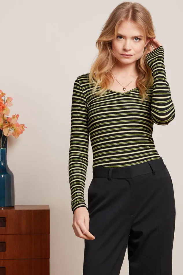 Tops and Shirts Women King Louie Carice V Top Pimm Stripe Woodbine Green 8211 Pimm Stripe Tops and Shirts Women King Louie Carice V Top Pimm Stripe Woodbine Green 8211 Pimm Stripe