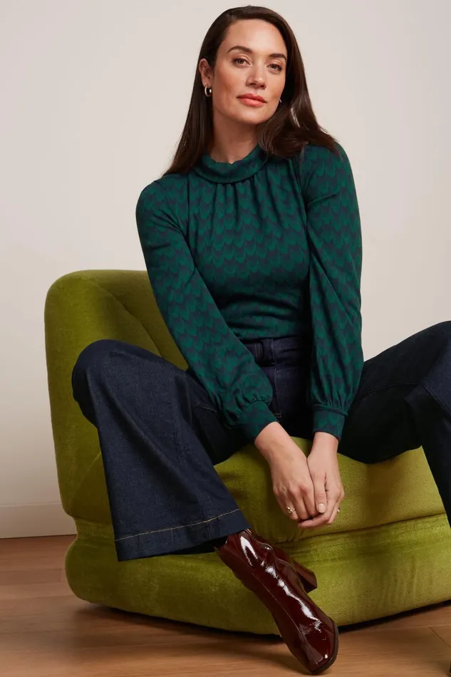 Tops and Shirts Women King Louie Dita Top Bell Sleeve Duffy Jacquard Evening Blue 8211 Duffy Tops and Shirts Women King Louie Dita Top Bell Sleeve Duffy Jacquard Evening Blue 8211 Duffy