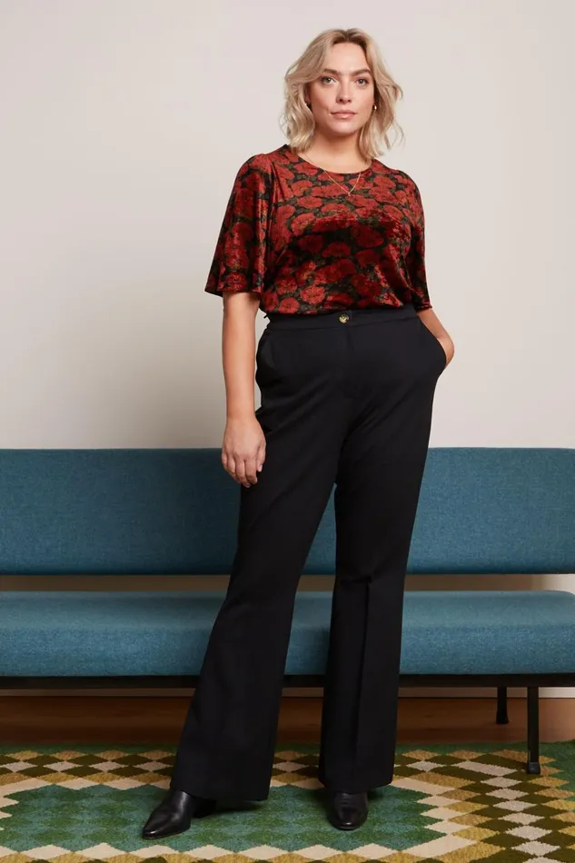 Tops and Shirts Women King Louie Lizzy Top Bloom Black 8211 Bloom