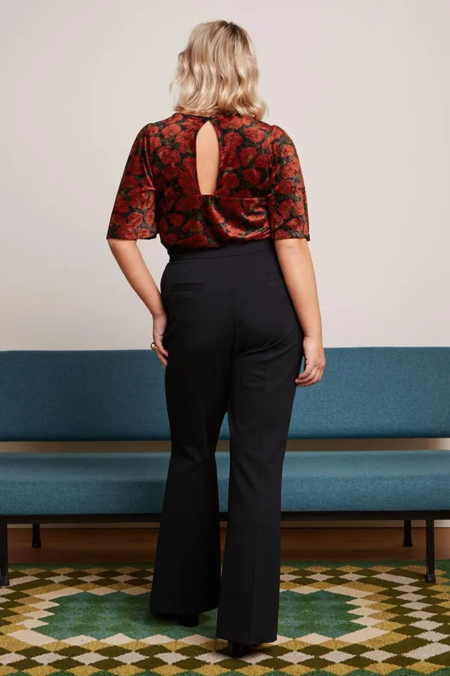 Tops and Shirts Women King Louie Lizzy Top Bloom Black 8211 Bloom
