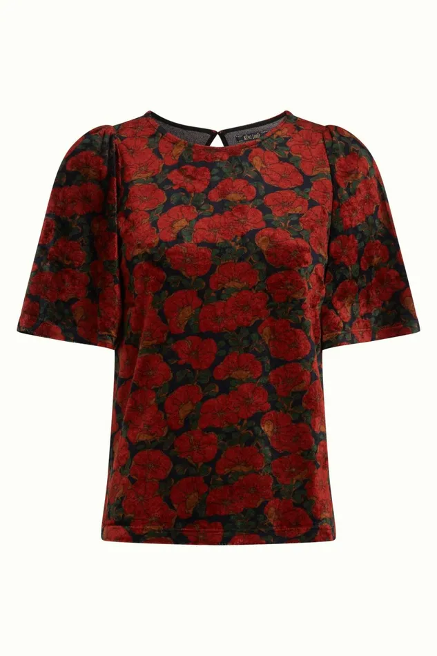 Tops and Shirts Women King Louie Lizzy Top Bloom Black 8211 Bloom