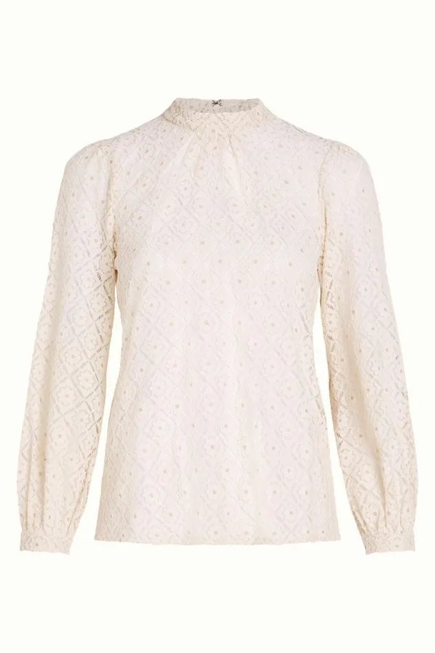 Tops and Shirts Women King Louie Phoebe Top Artiste Lace Ivory 8211 Artiste Lace