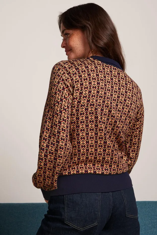 Tops and Shirts Women King Louie Polo Bell Top Ripley Evening Blue 8211 Ripley