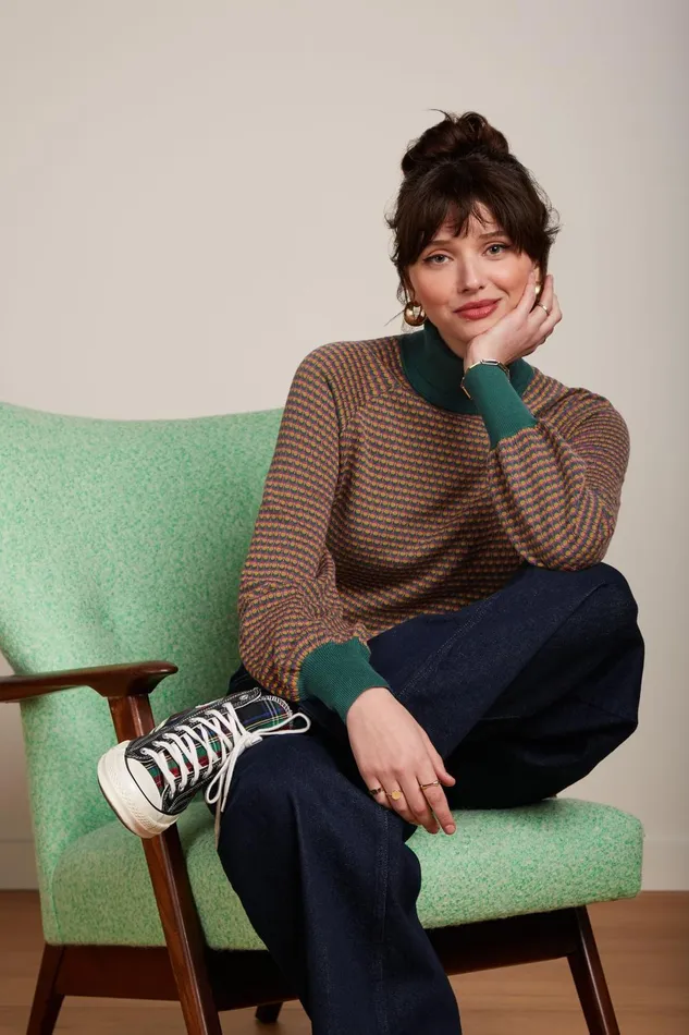 Tops and Shirts Women King Louie Rollneck Puff Top Graham Pine Green 8211 Graham Tops and Shirts Women King Louie Rollneck Puff Top Graham Pine Green 8211 Graham