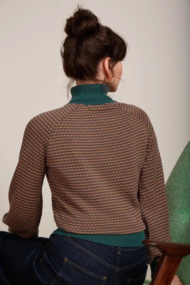 Tops and Shirts Women King Louie Rollneck Puff Top Graham Pine Green 8211 Graham