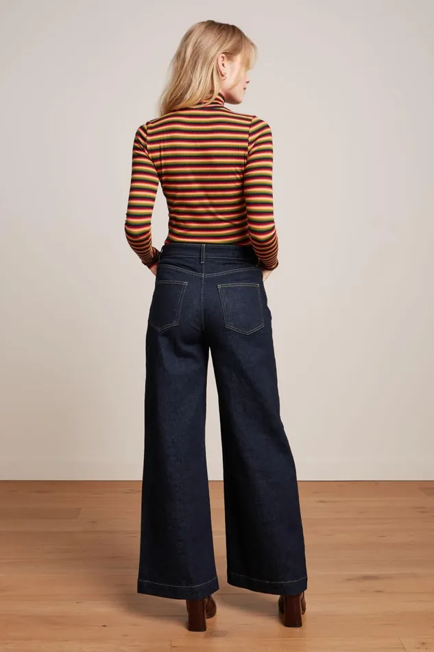 Tops and Shirts Women King Louie Rollneck Top Mimmi Stripe Cabernet Red 8211 Mimmi Stripe