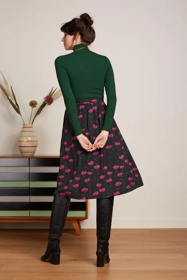 Tops and Shirts Women King Louie Rollneck Top Uni Rib Forest Green 8211 Uni Rib